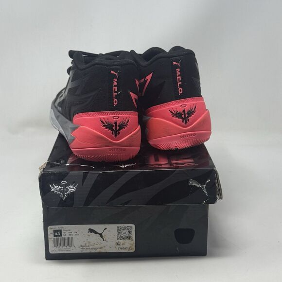 Puma LaMelo Ball MB.02 JR Flare GS Youth Boys Size 6.5 Black Sunset Glow Shoes - Picture 9 of 16